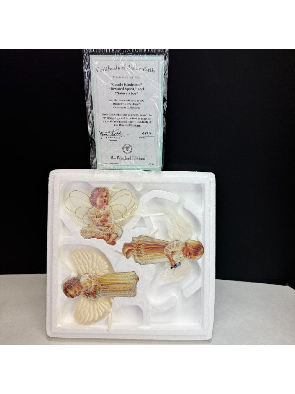 Bradford Dona Gelsinger Heaven's Little Angels Christmas Ornament Set 13th Issue